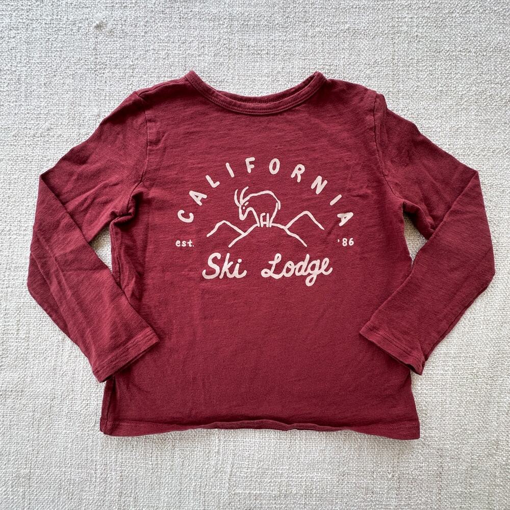 LIttle Co. Maroon California Ski Lodge Tee VGUC 4T